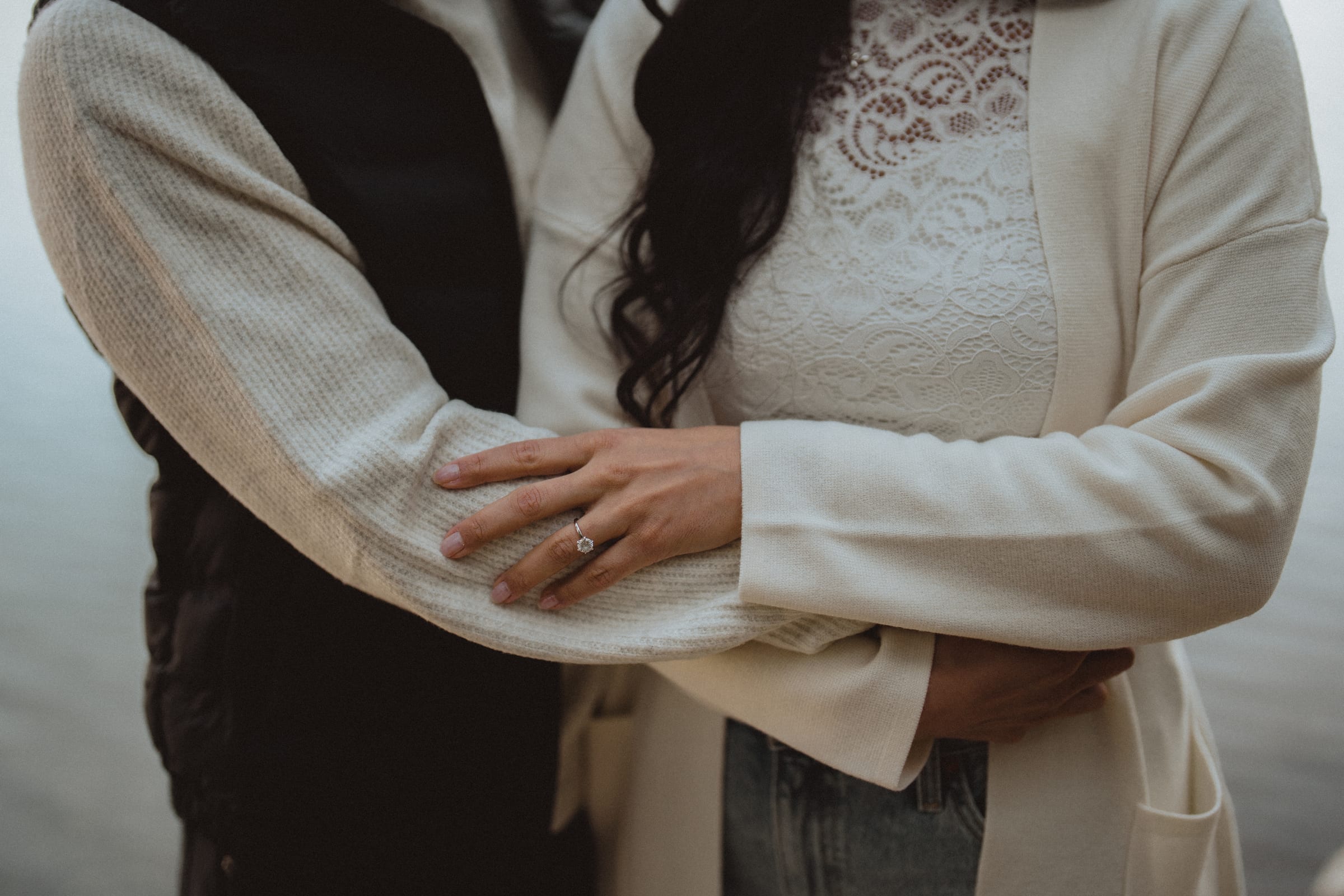 Engagement photography Edmonton — banff engagement mountain backdrop
